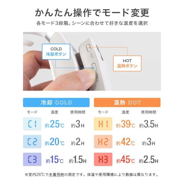 充電式 ネッククーラー＆ヒーター【ネッククーラー ネック